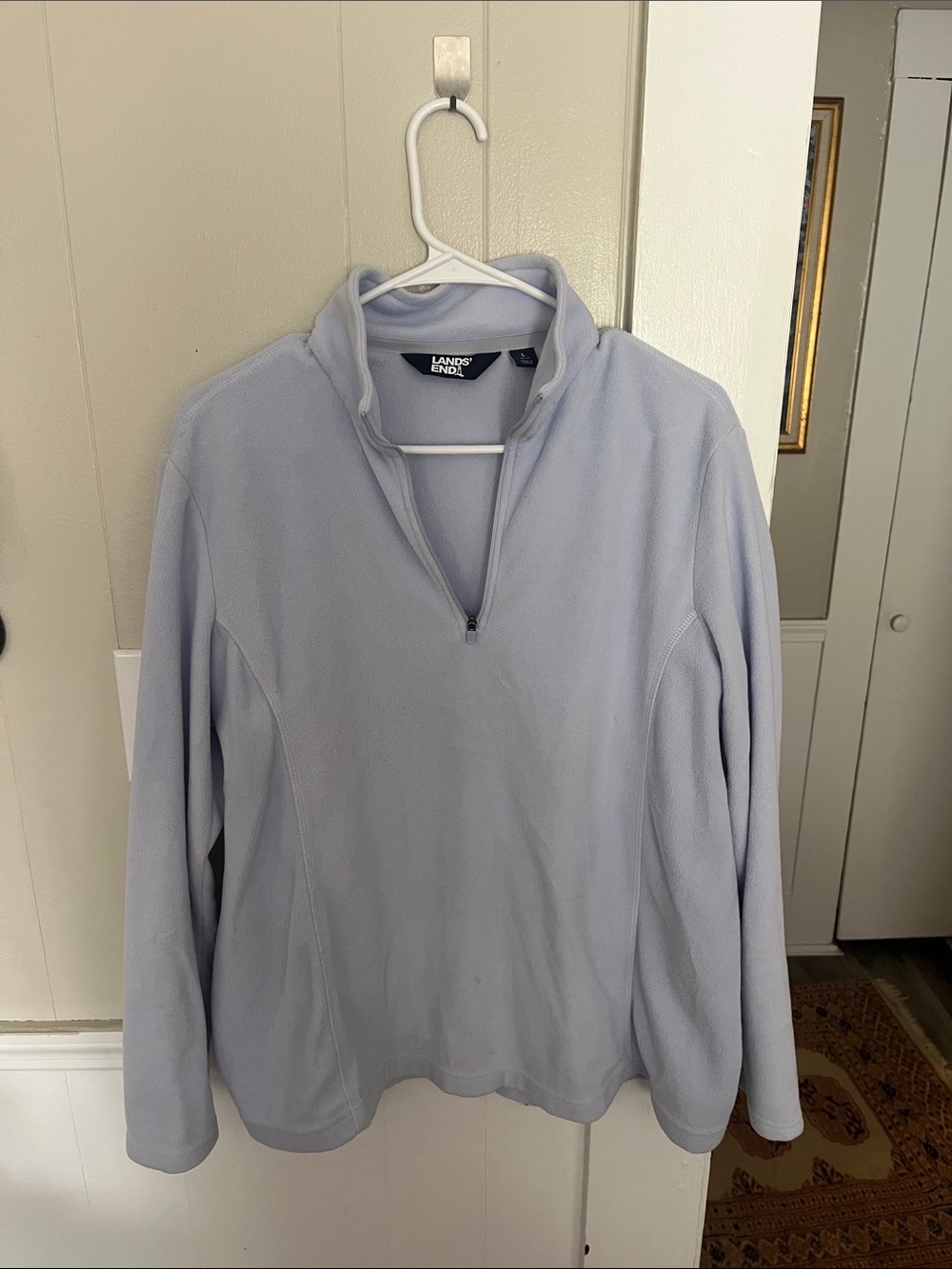 Lands' End Pale Blue Half-Zip Fleece Pullover